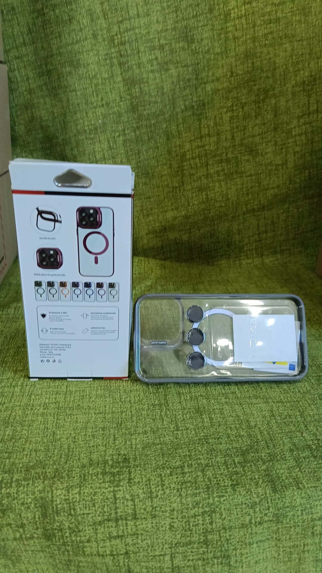 Cover X TUTTI MODELLI IPHONE con Cavalletto, Magsafe Custodia con Halolock, Protezione di livello militare, Supporto ad anello per la fotocamera integrato,Trasparente