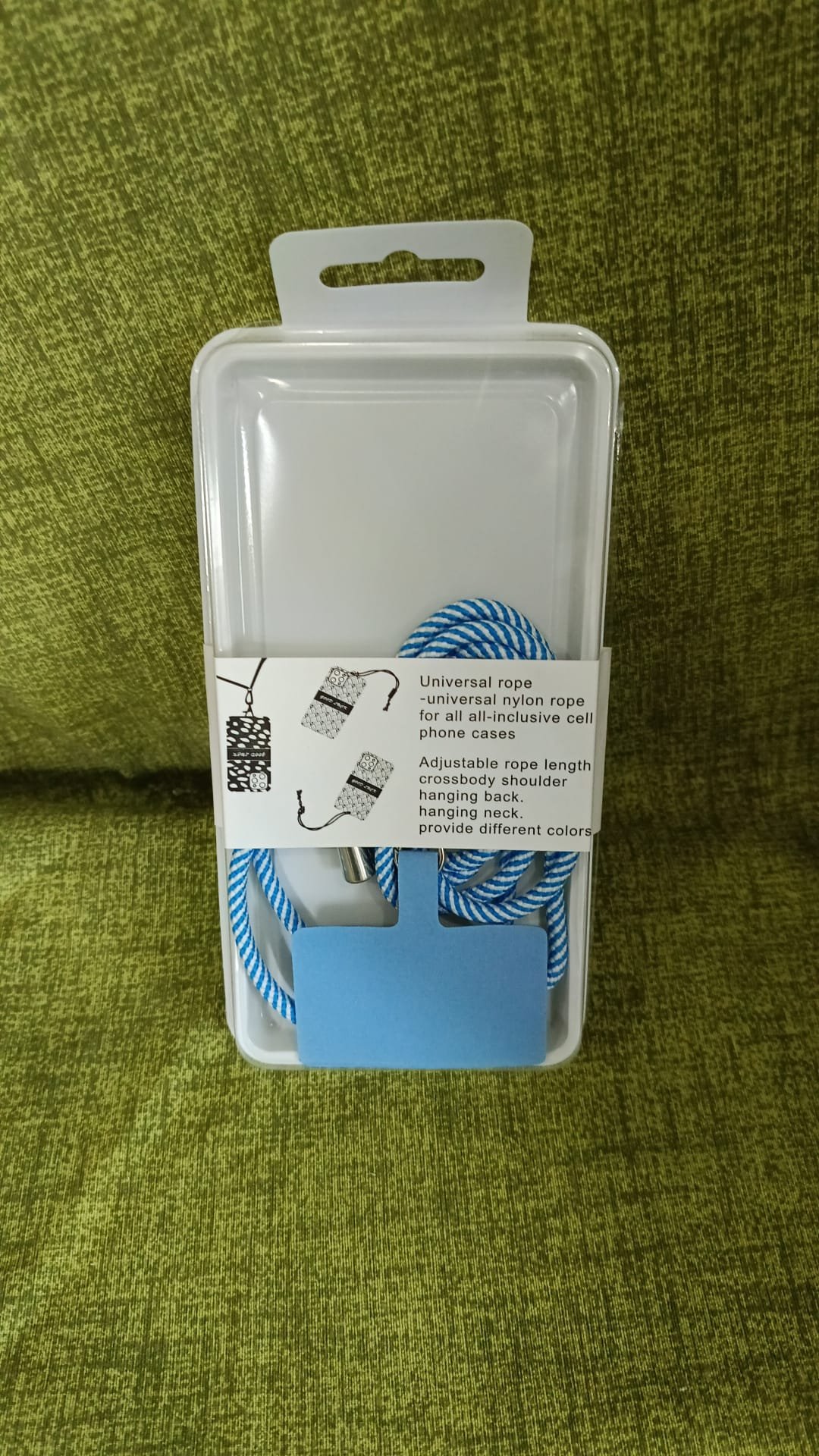 Laccetto per cellulare da appendere al collo blu