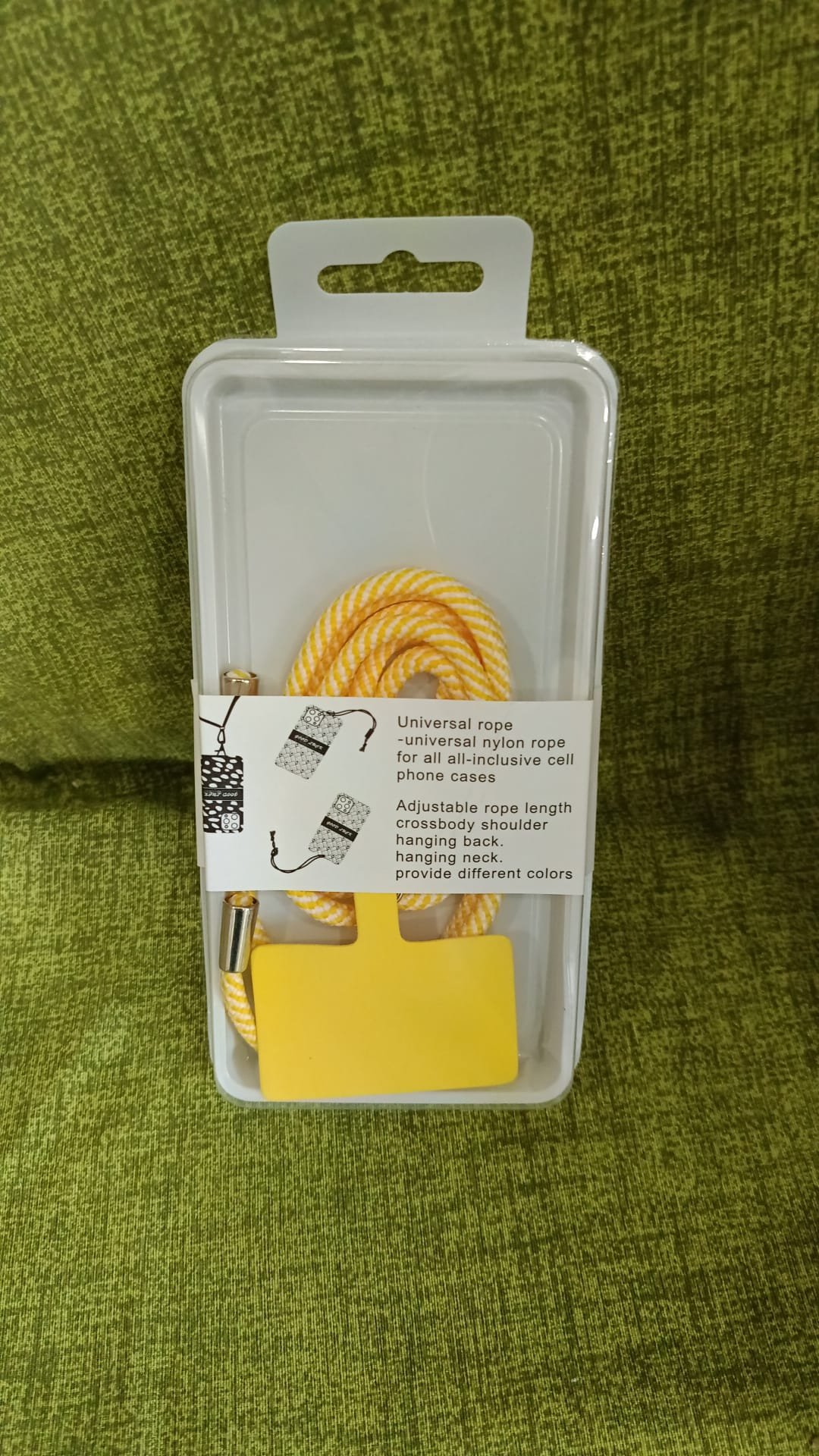 Laccetto per cellulare da appendere al collo giallo