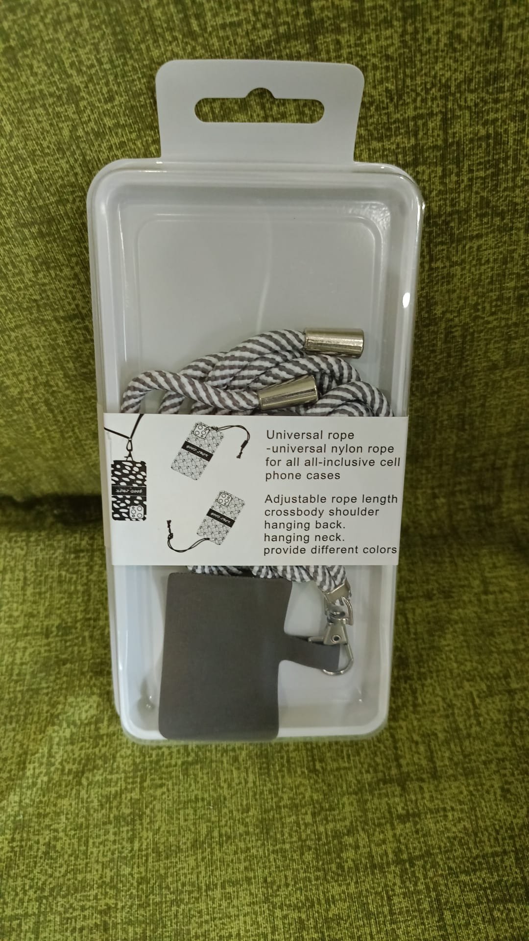 Laccetto per cellulare da appendere al collo grigio