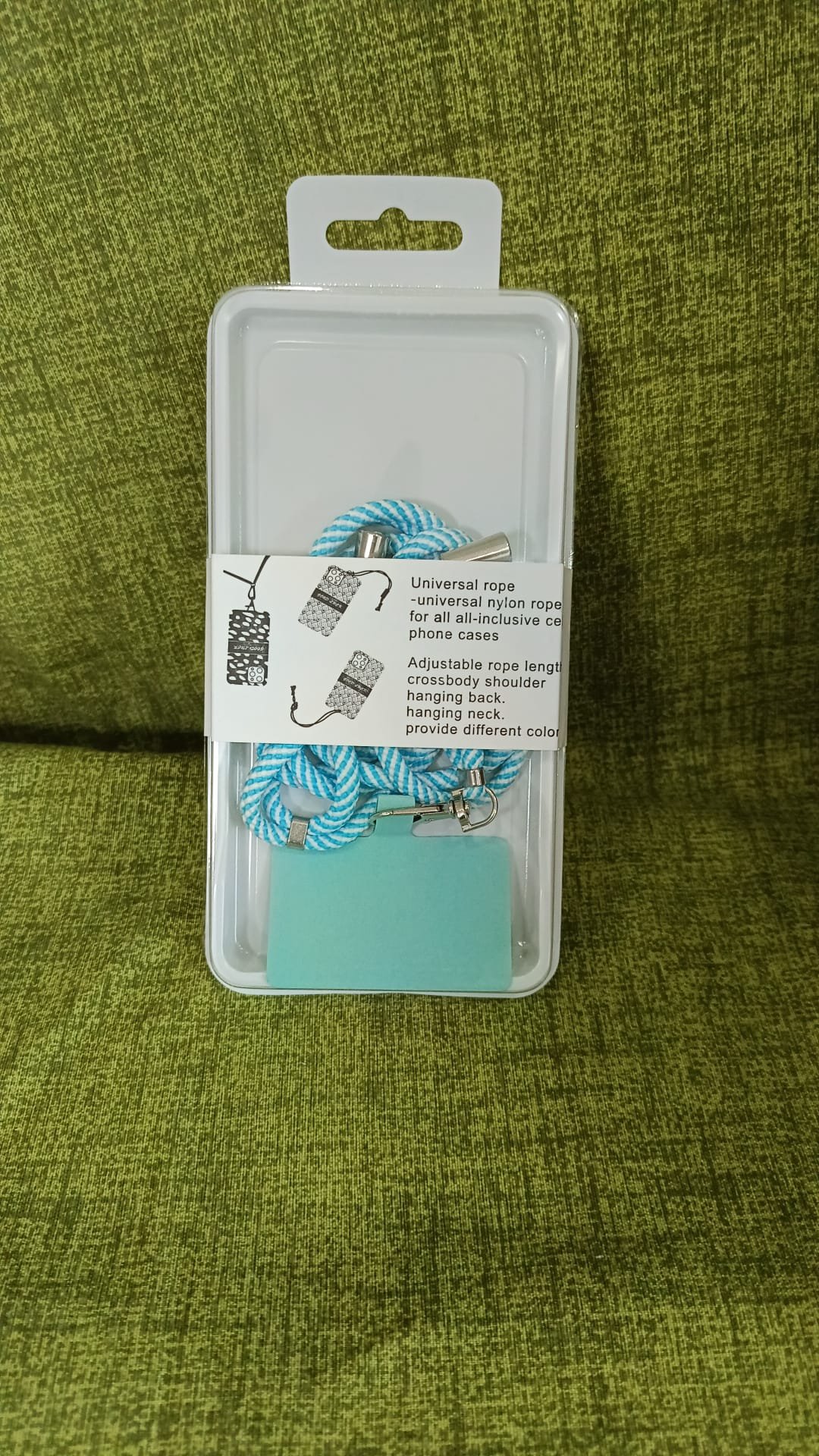 Laccetto per cellulare da appendere al collo turchese