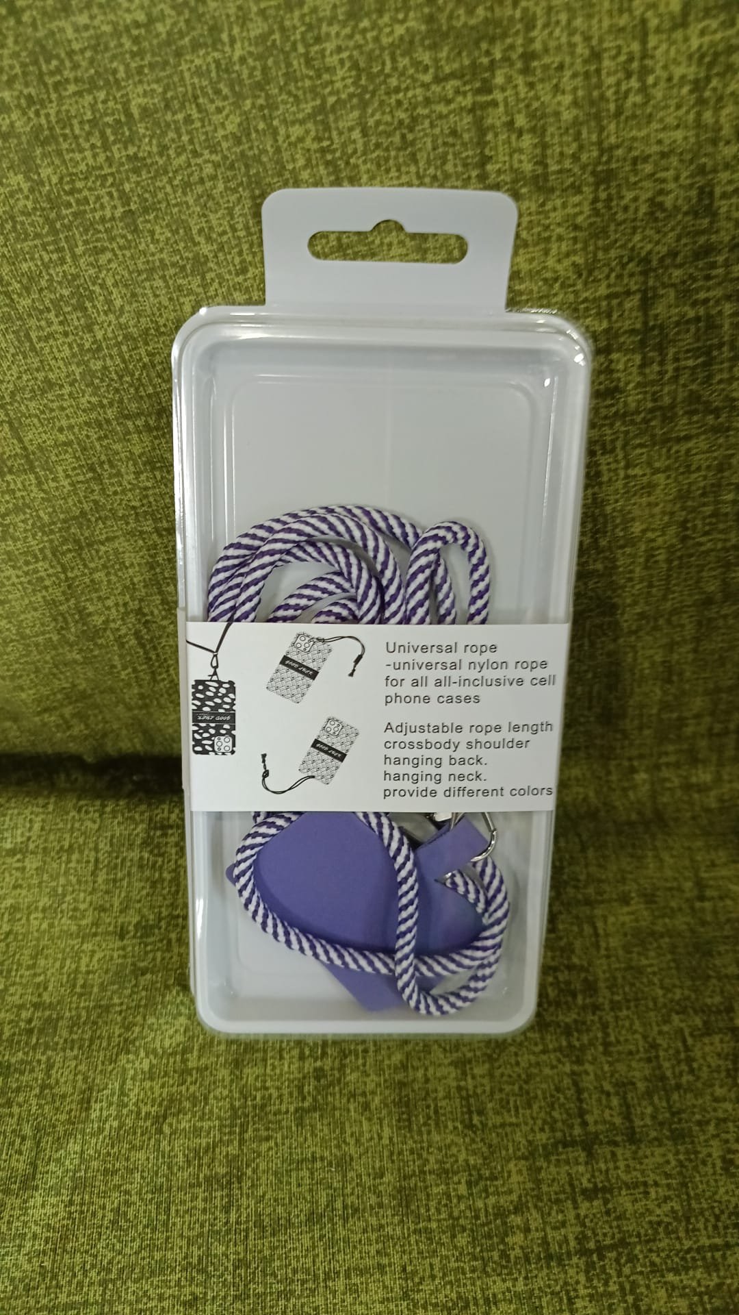 Laccetto per cellulare da appendere al collo viola